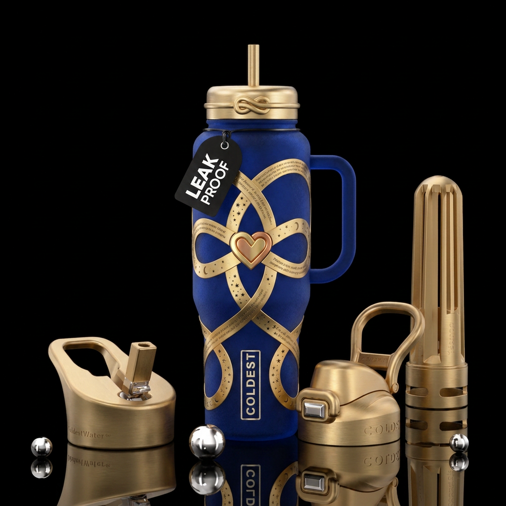 This is an elegant, deep blue frosted glass bottle... water bottle design