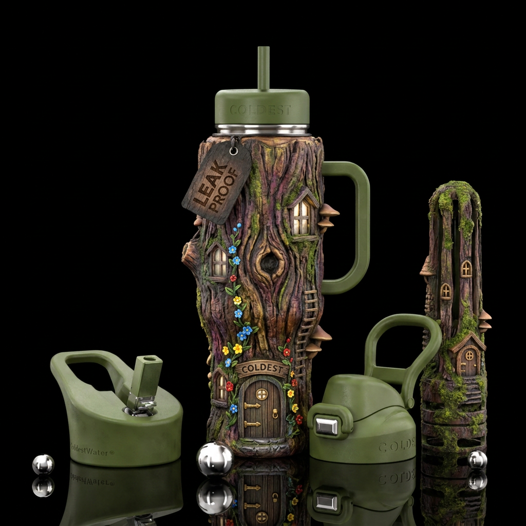 Make the whole bottle look like a tree stump made ... water bottle design
