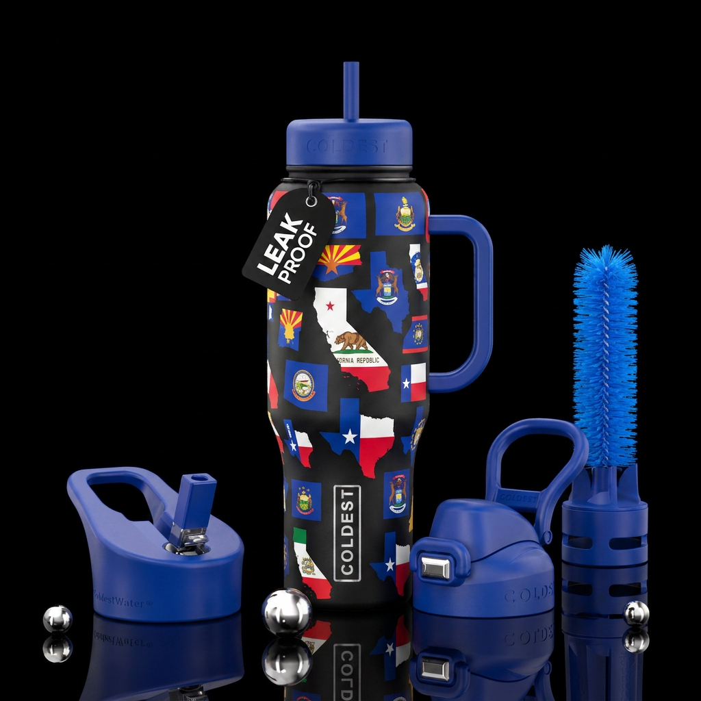 State flag shaped like the state it represents in ... water bottle design