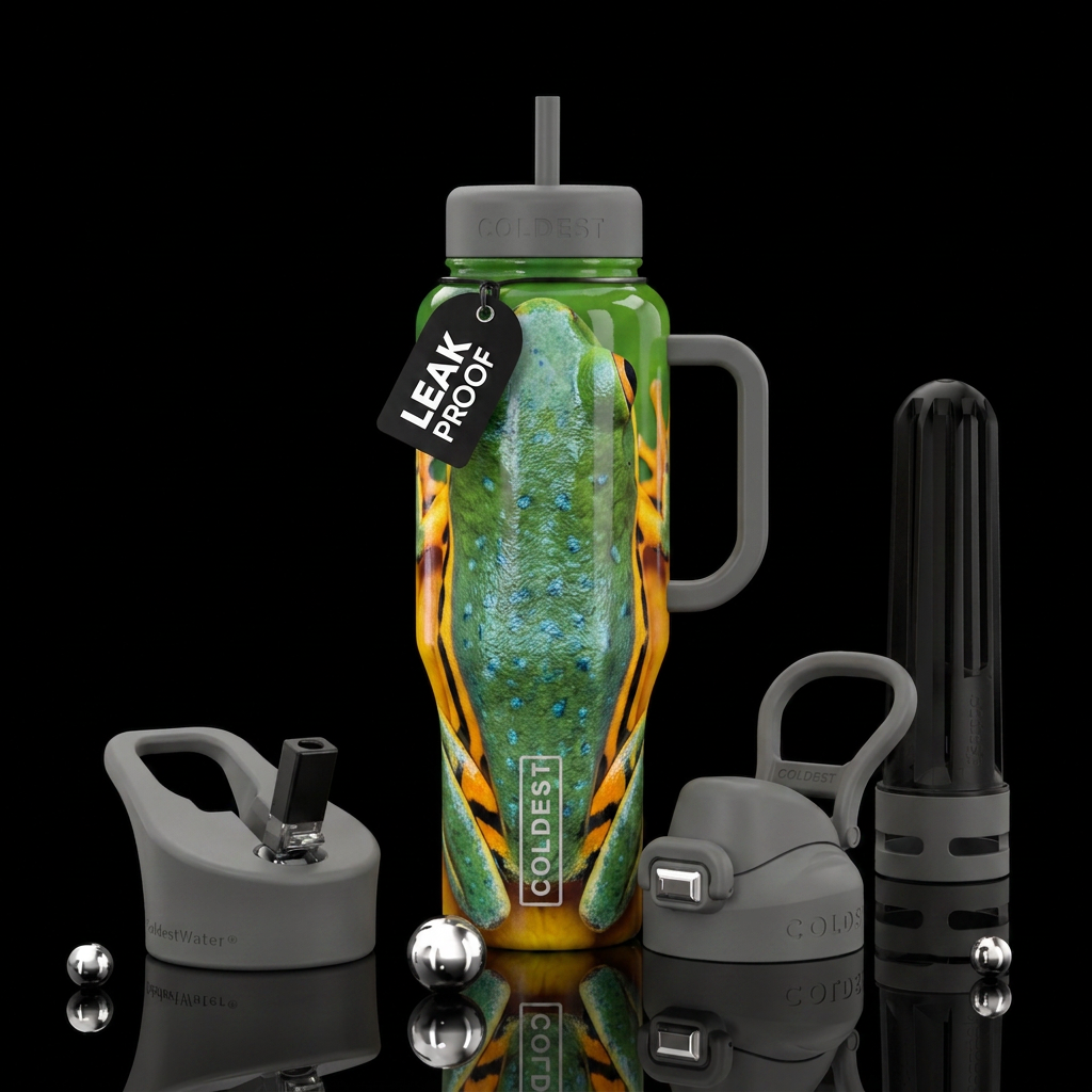 Cover the bottle in all the colors green with blui... water bottle design