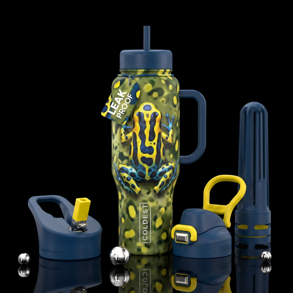 Dyeing Poison water bottle design