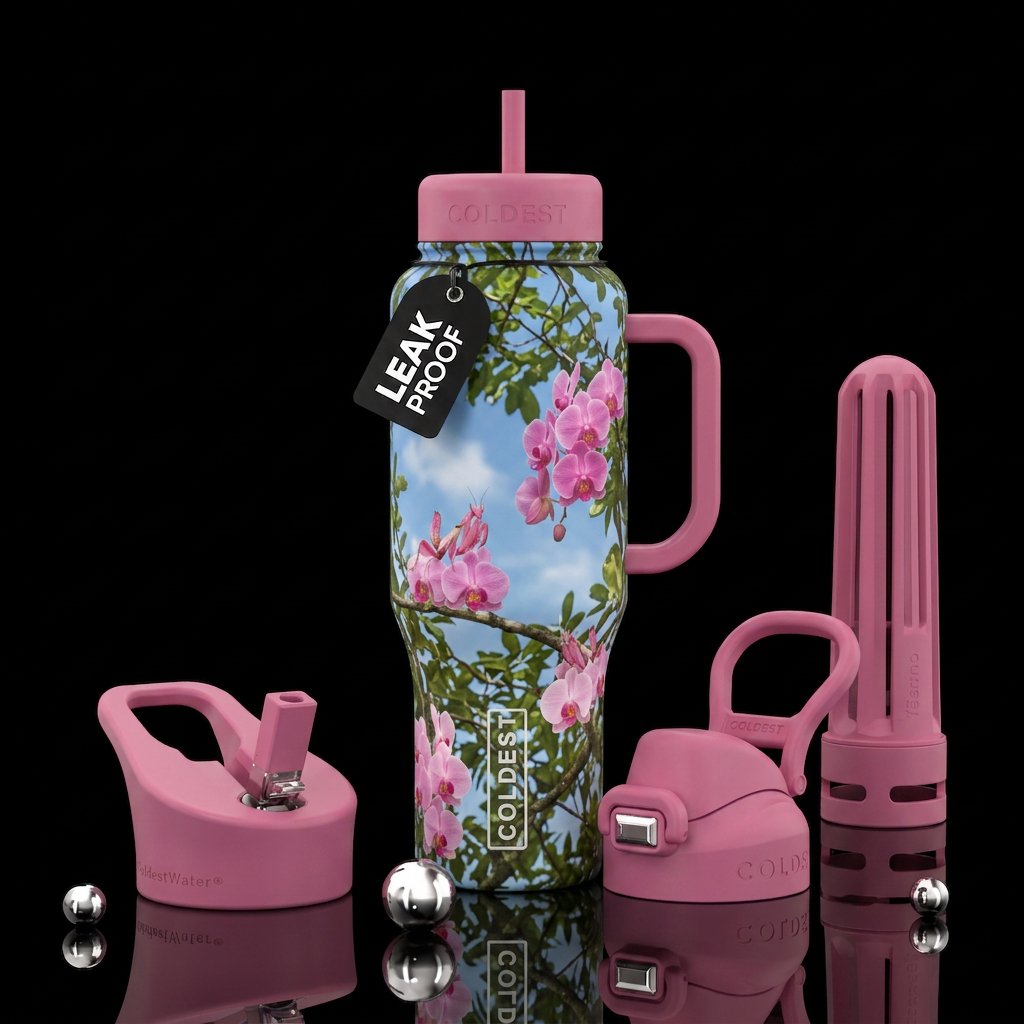 Orchid on Orchid water bottle design