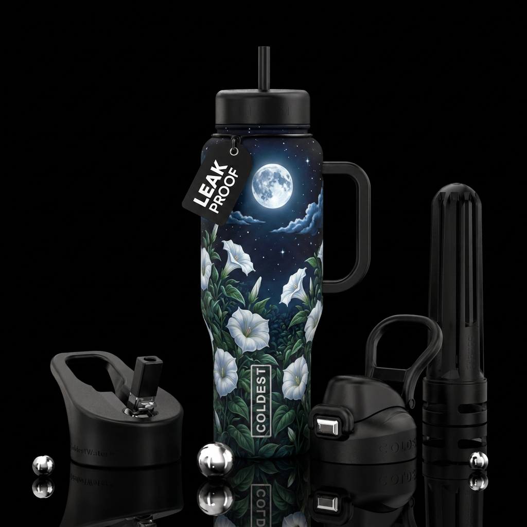 Moonflower water bottle design