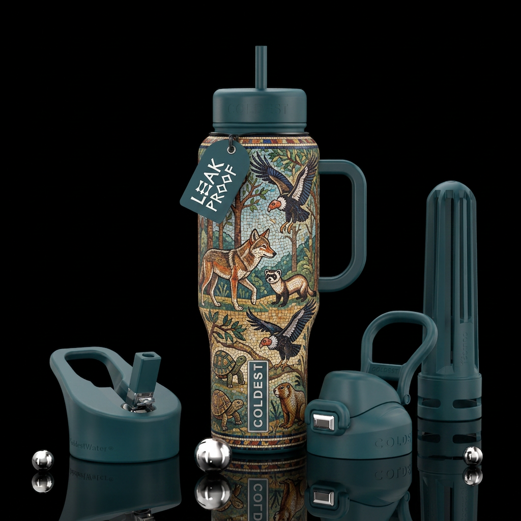 Endangered Forest water bottle design