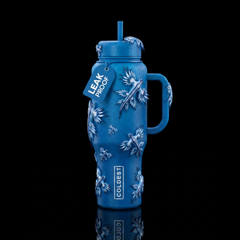 Real Blue Dragon water bottle design