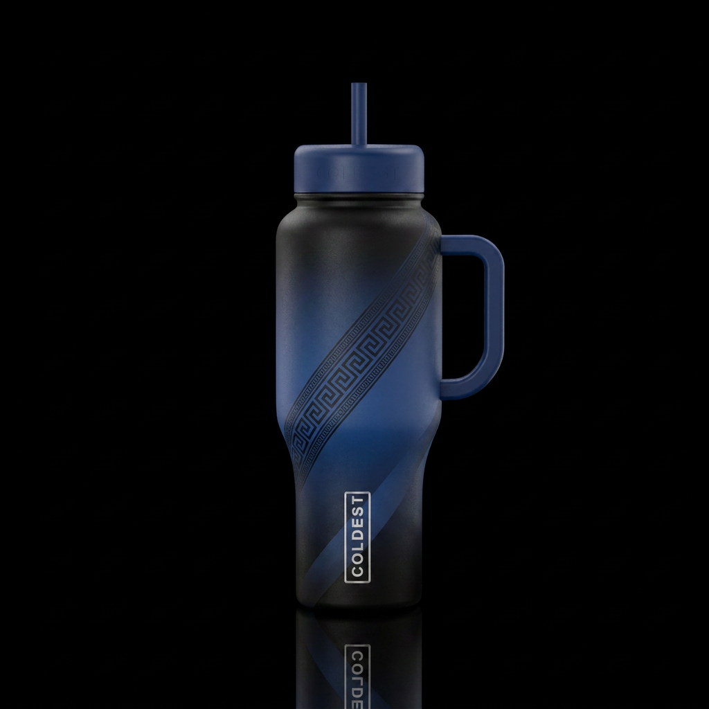 Greek Key water bottle design
