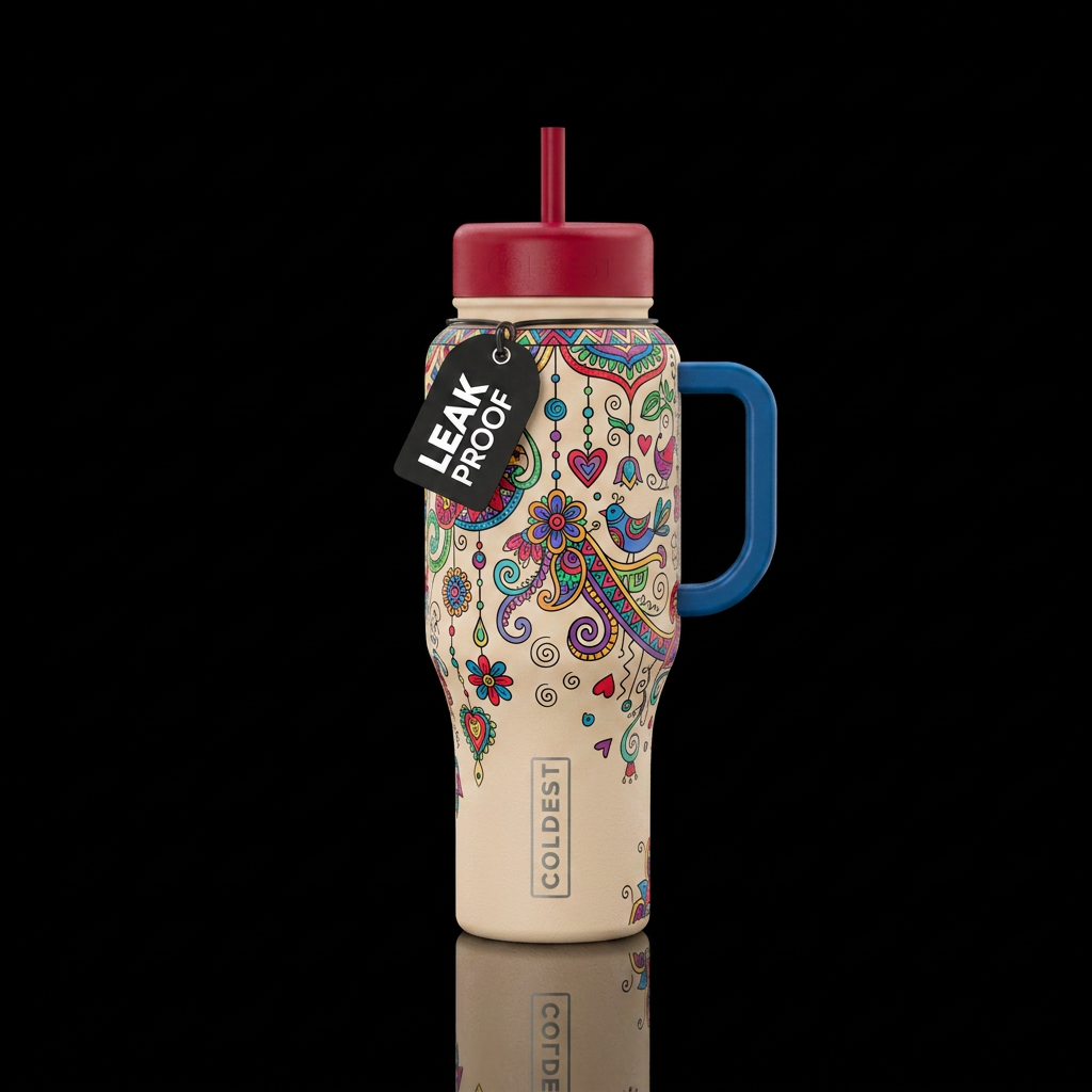 Boho Doodle water bottle design