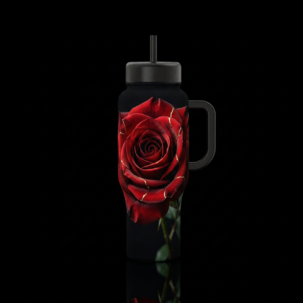 Healed By Love water bottle design