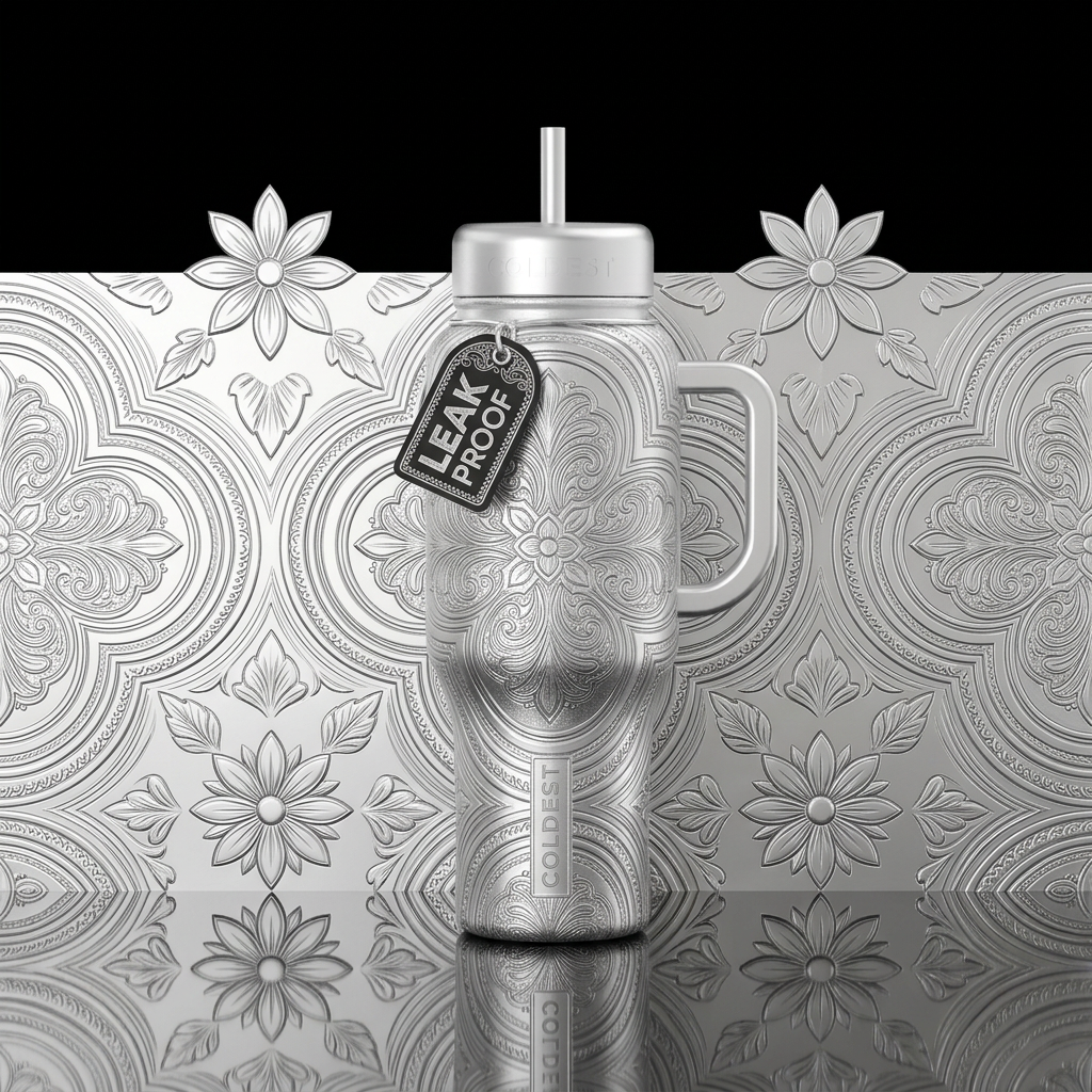 Tin tiles water bottle design