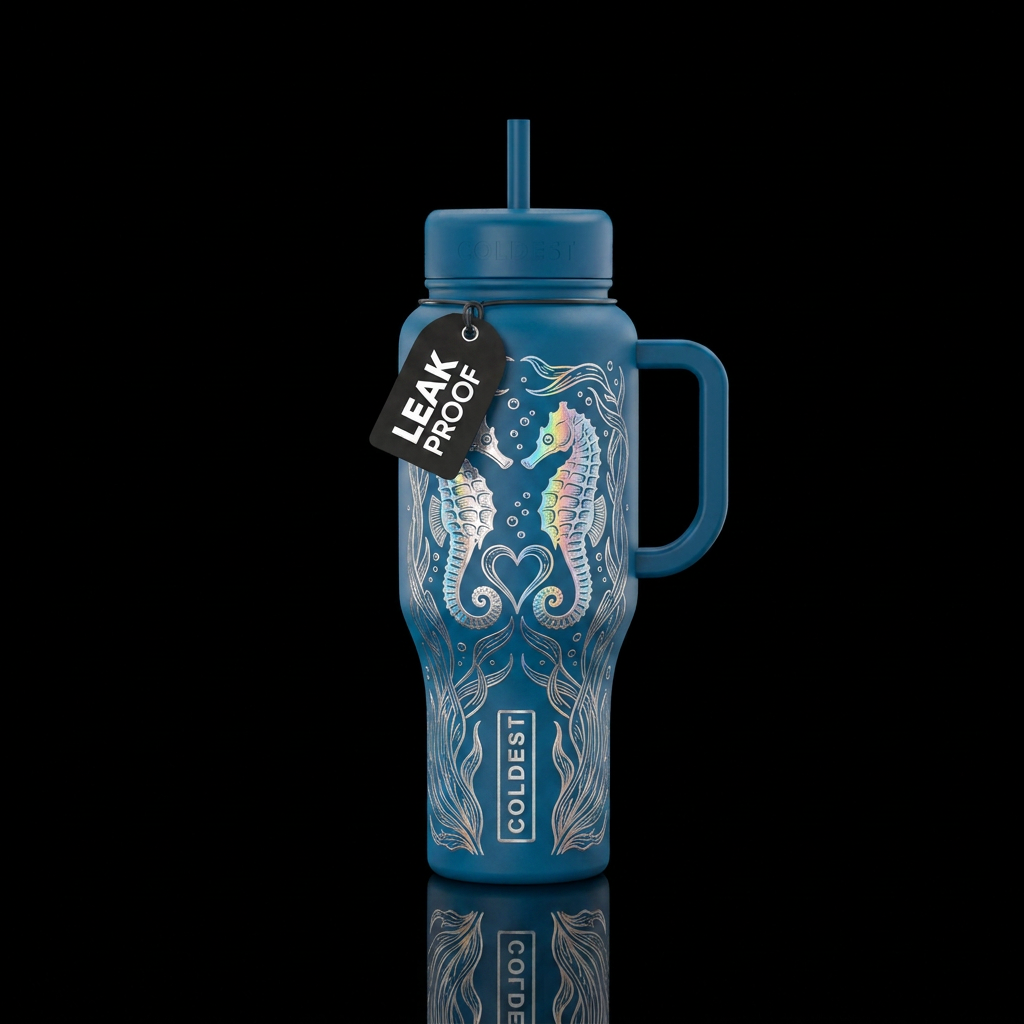 Seahorse water bottle design