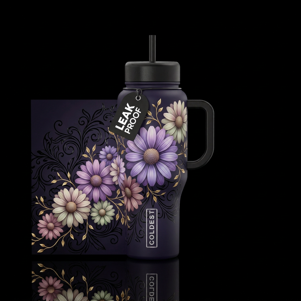 Dreams of daisies water bottle design