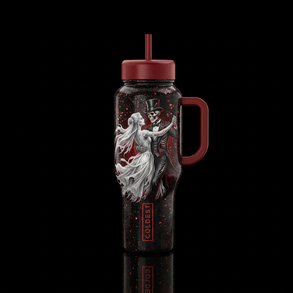 Till Death water bottle design