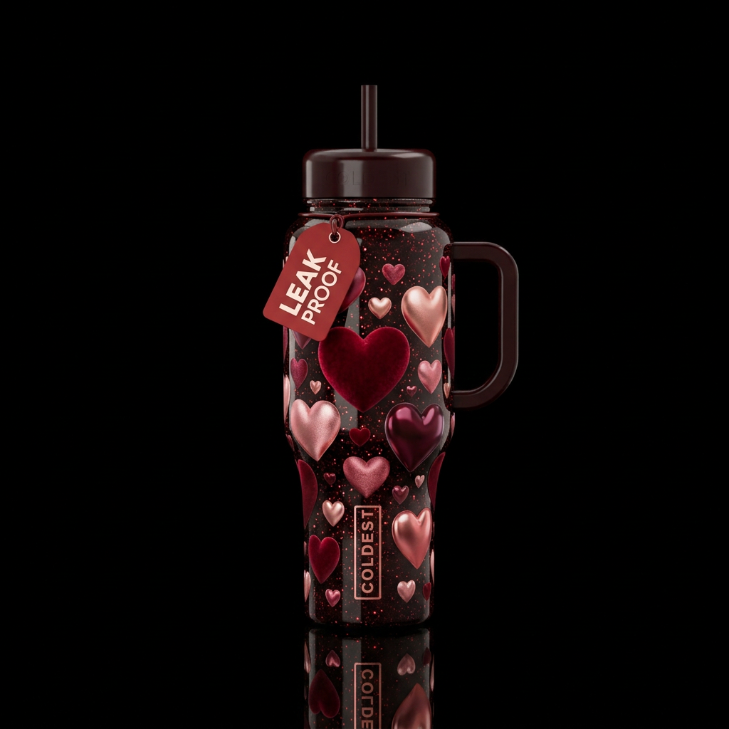 Love is in the air water bottle design