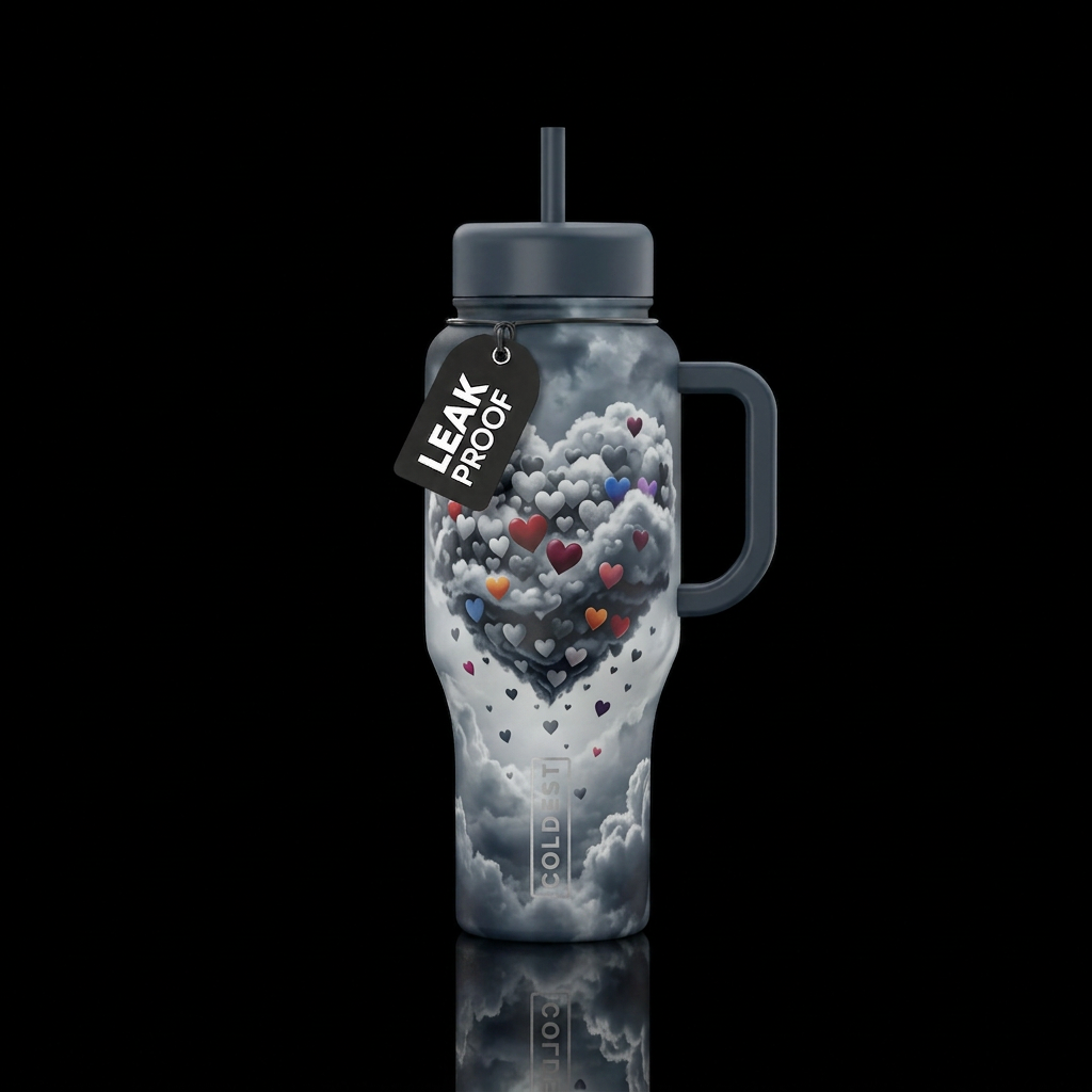 Love, a many-splendored thing water bottle design
