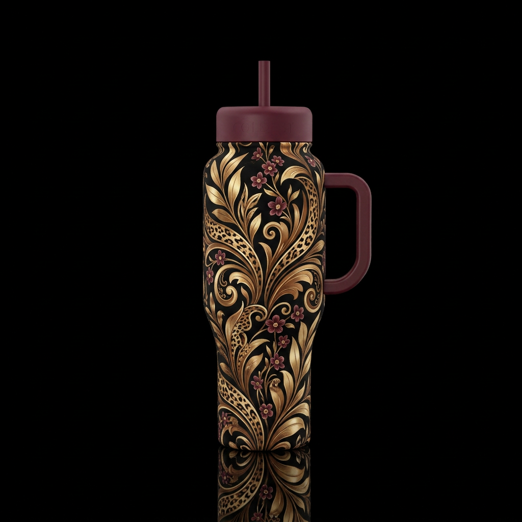 luxury botanical water bottle design