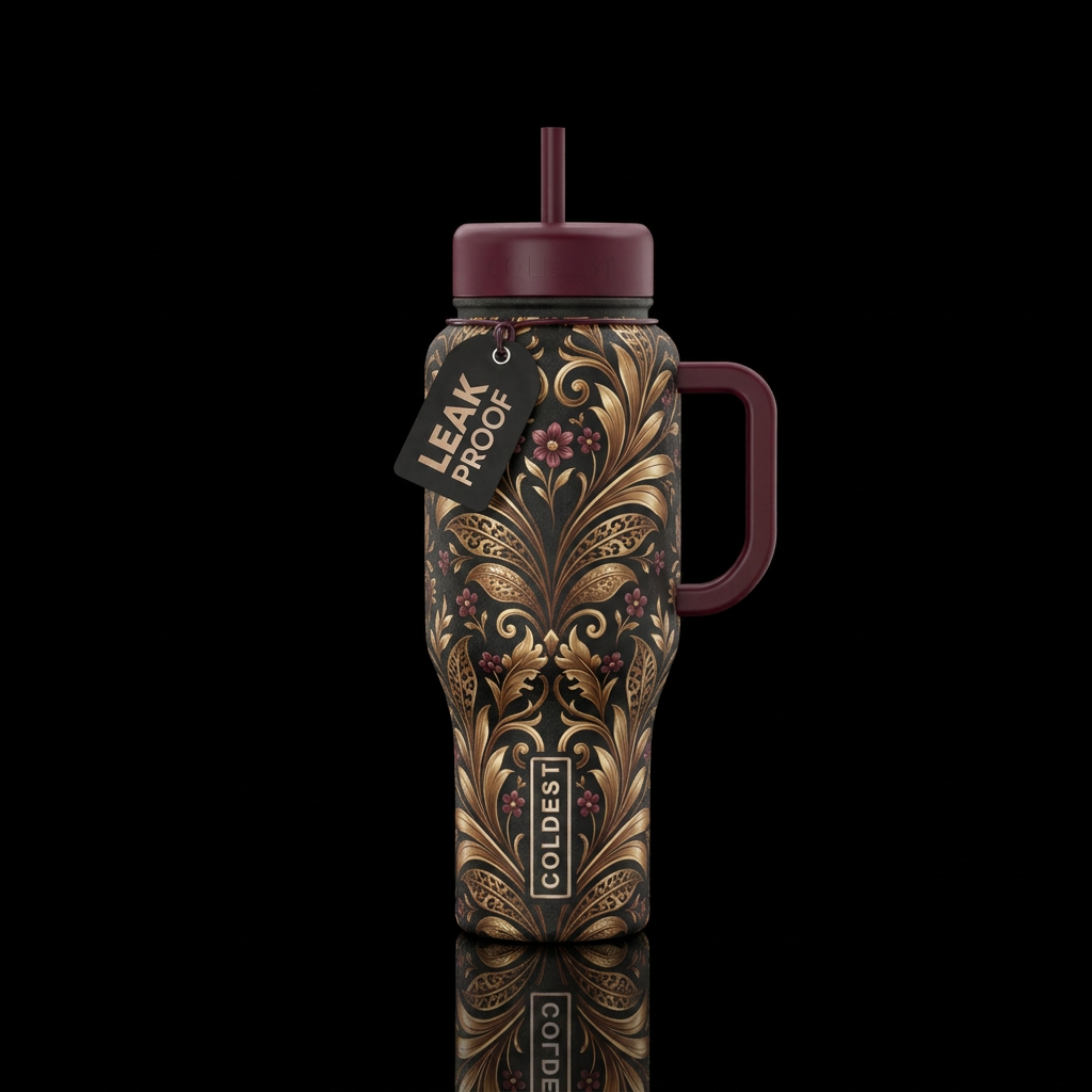luxury botanical water bottle design