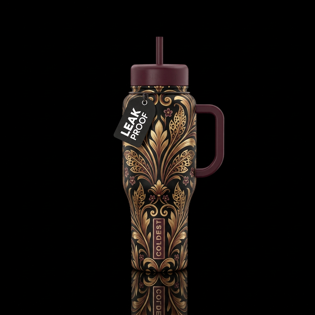 luxury botanical water bottle design