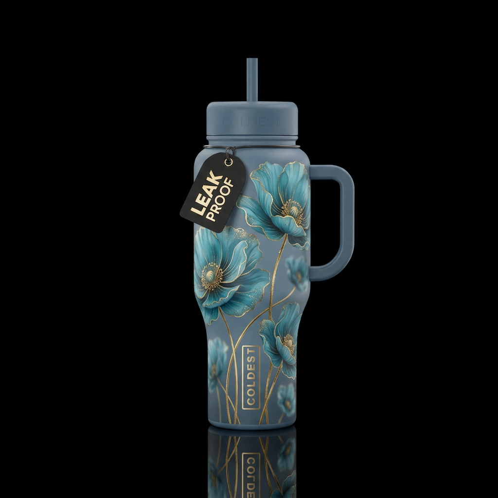 Dreams of Teal water bottle design