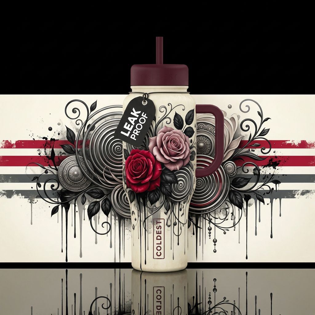 Dripping Elegance water bottle design