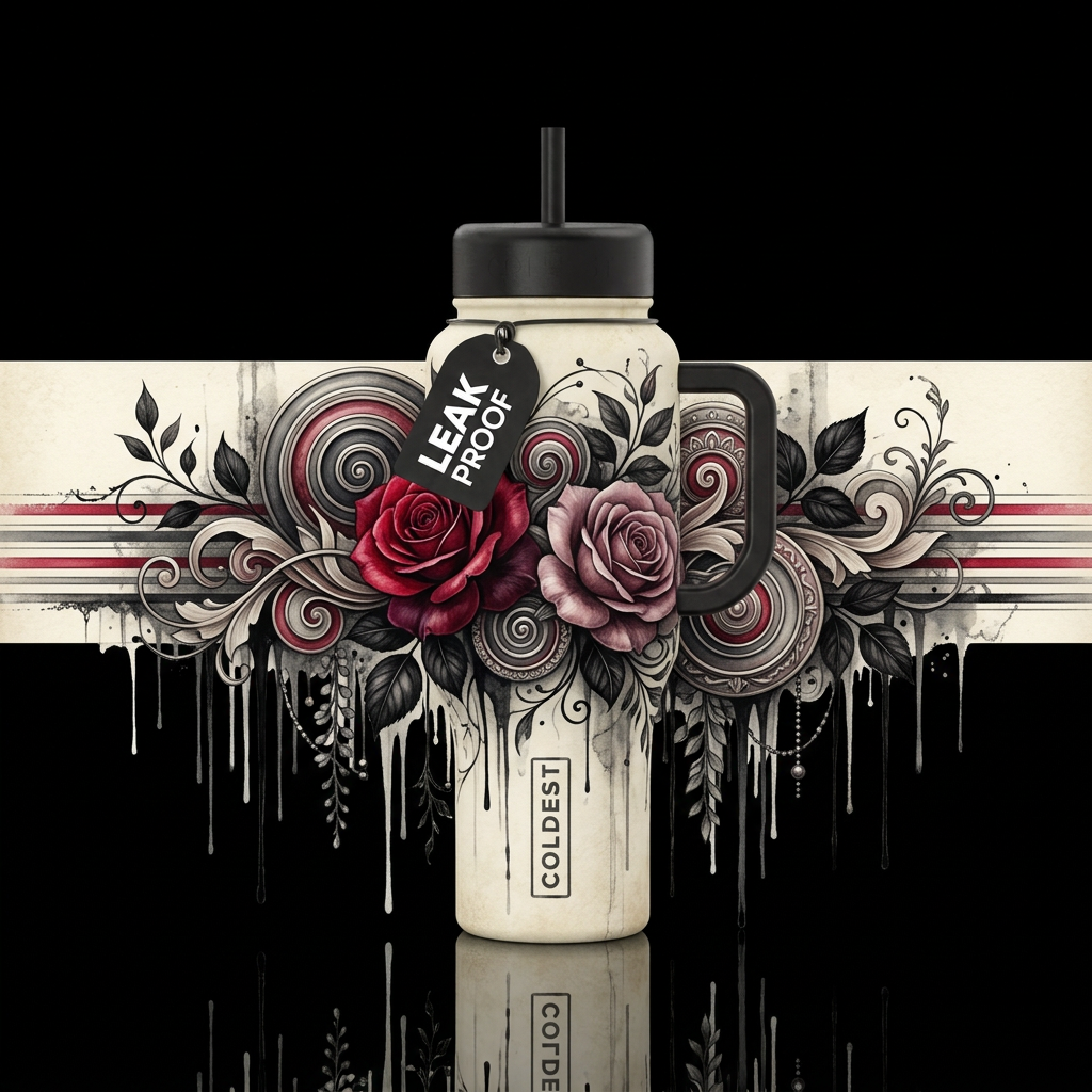 Dripping Elegance water bottle design