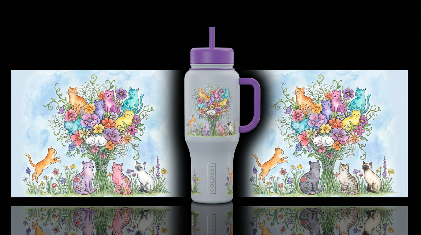 Ailurophile water bottle design