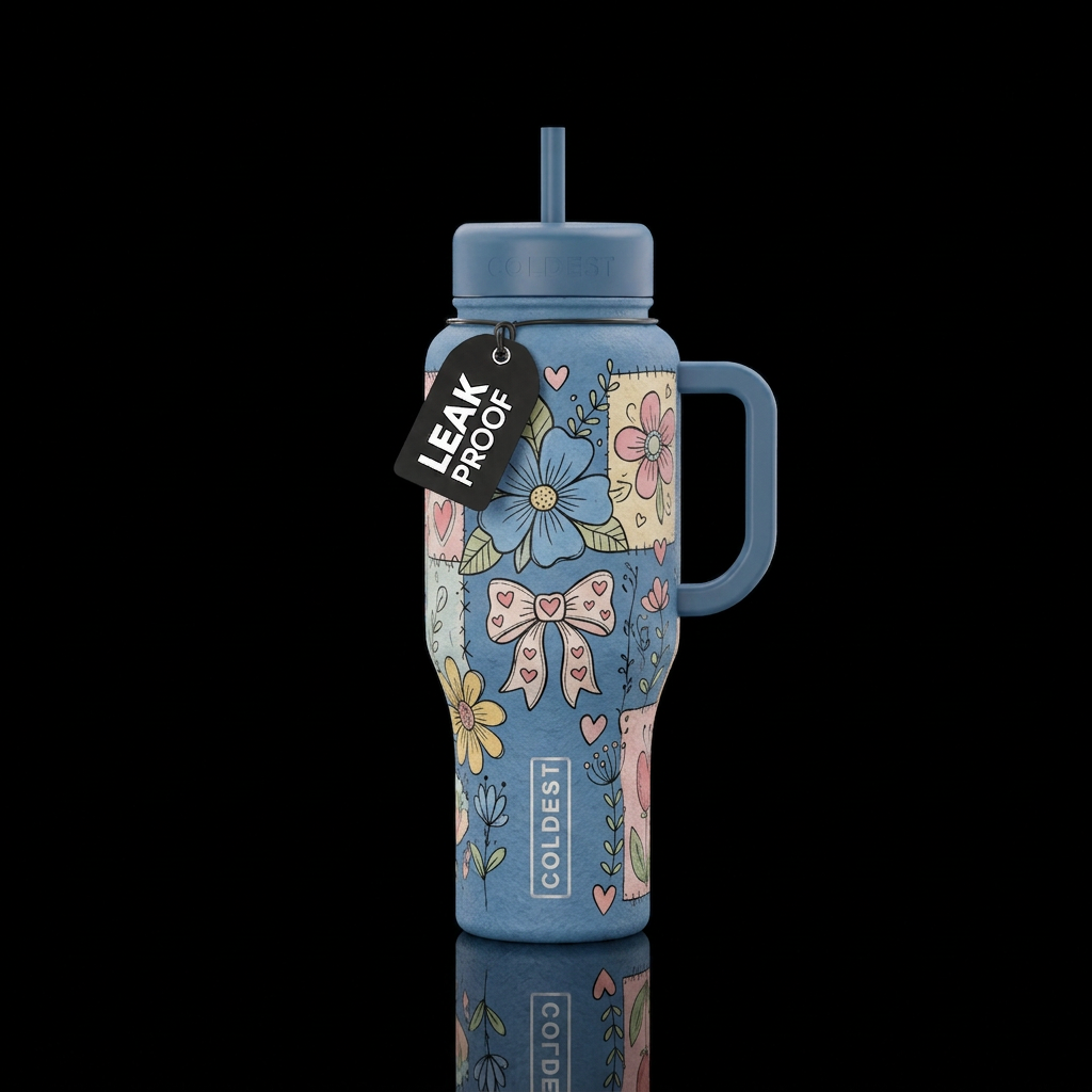 Patchwork Summer water bottle design