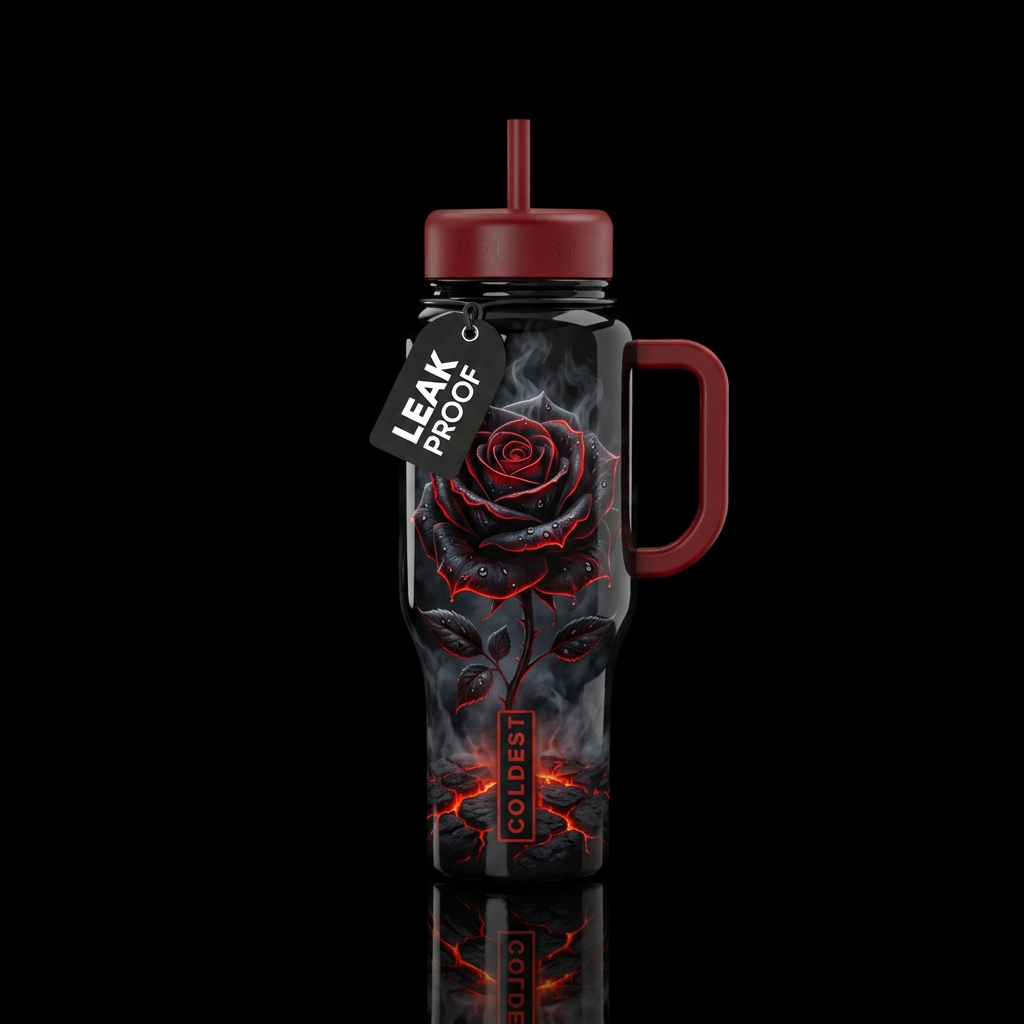 Burning Love water bottle design