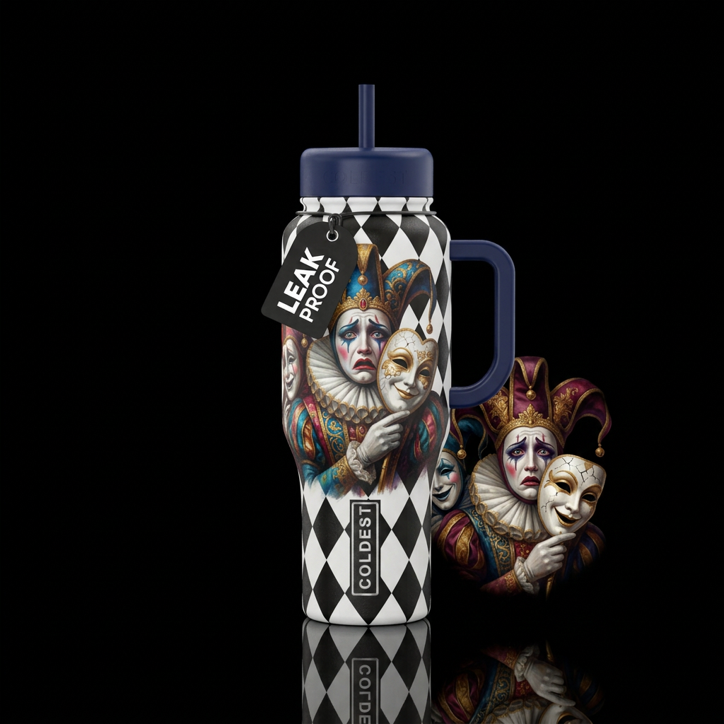 Put on a Happy Face water bottle design