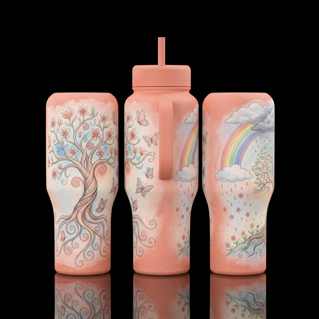 Growth After Hardship water bottle design