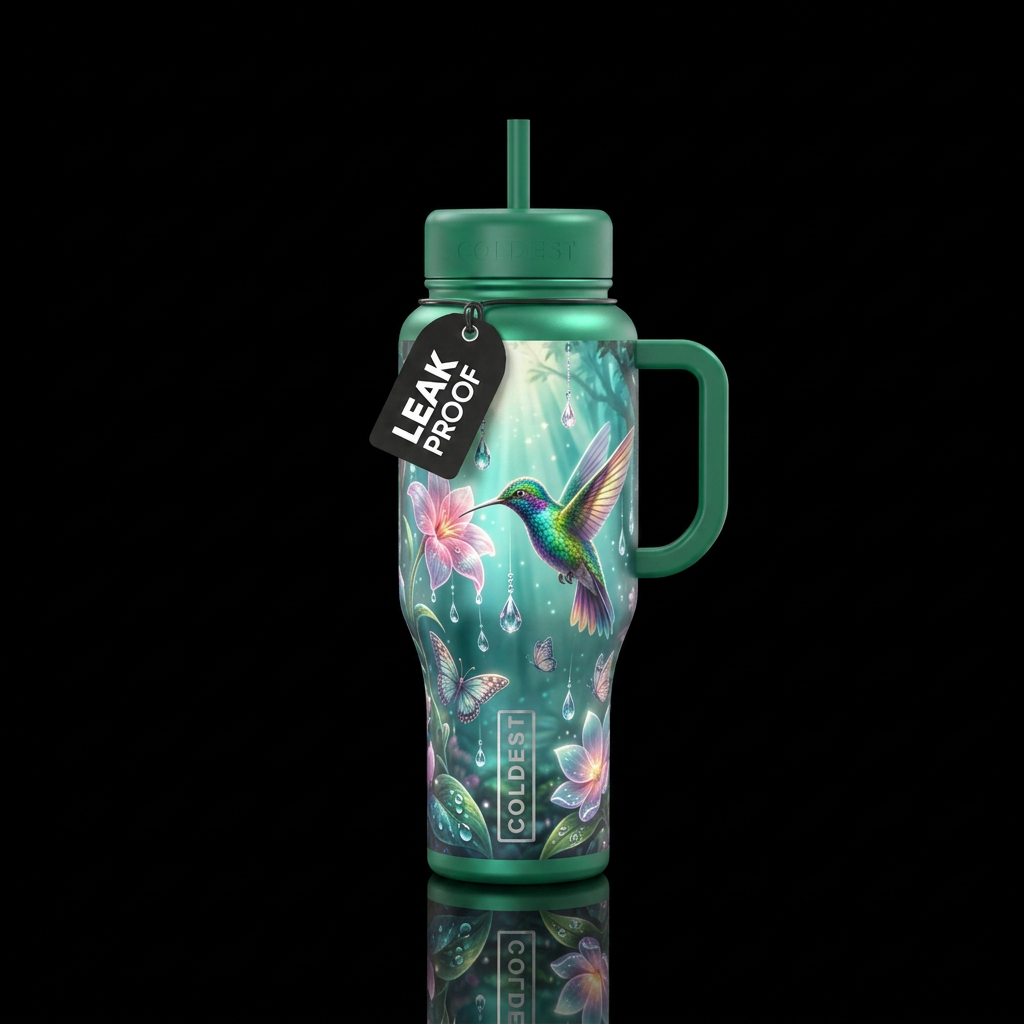 Emerald Songs water bottle design