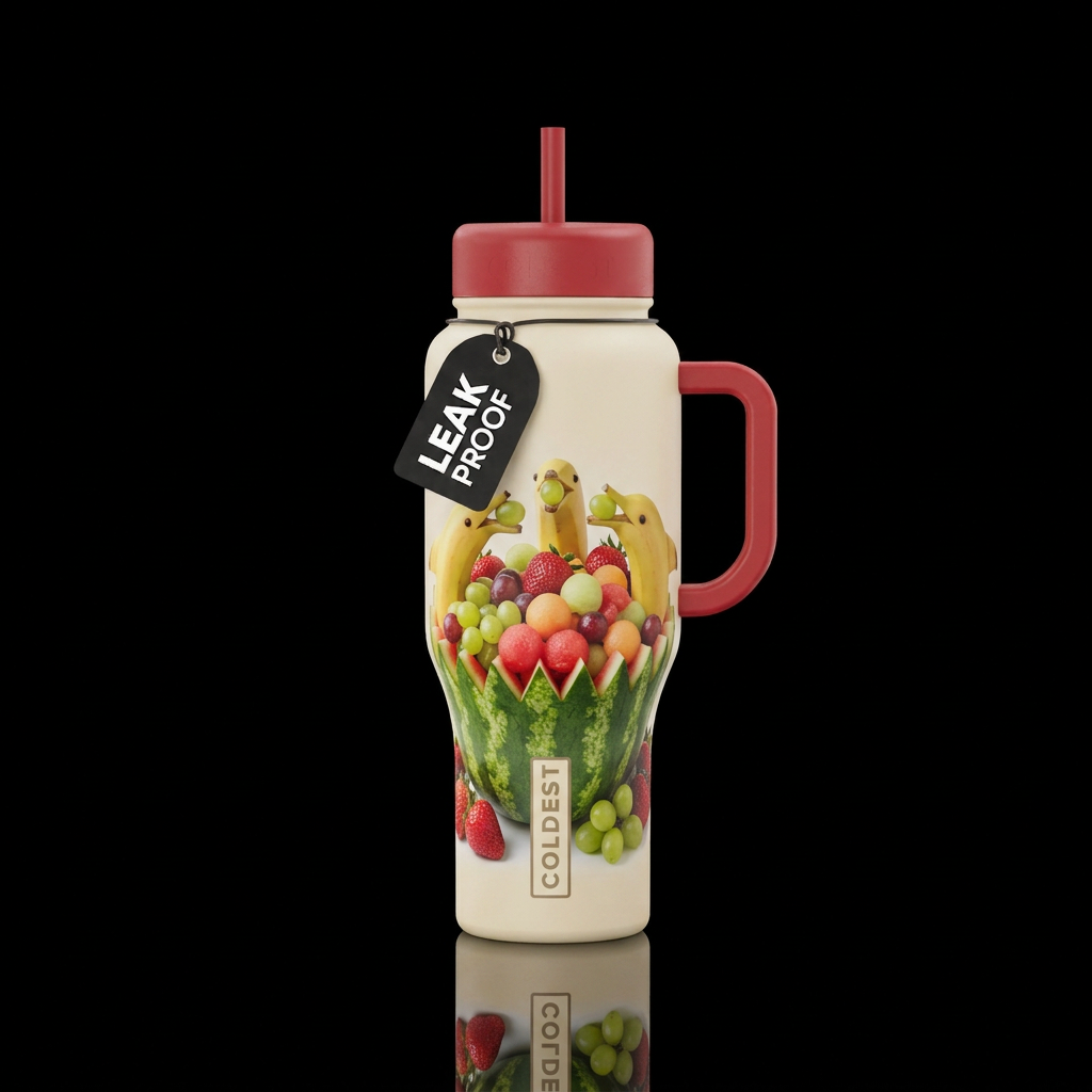 Swimming In Fruit water bottle design
