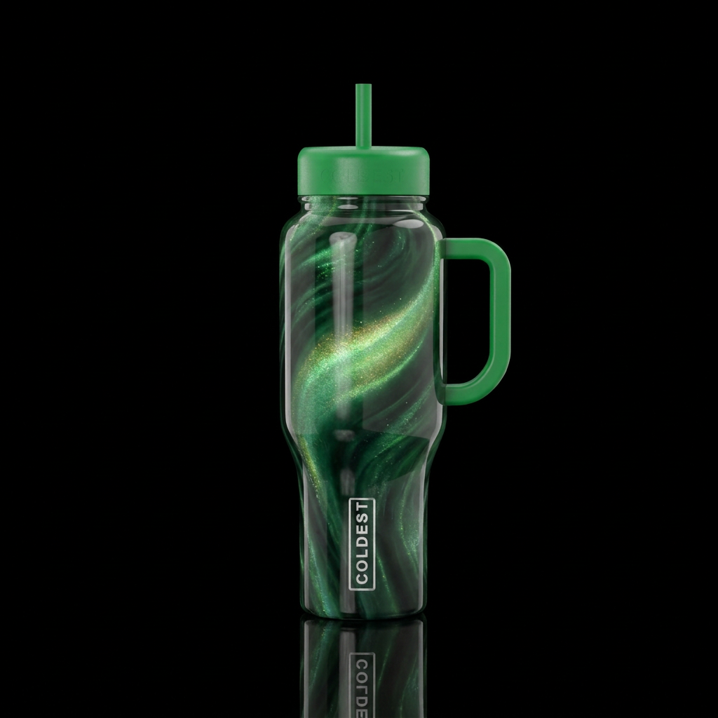 green lid, green handle and the bottle looks like ... water bottle design