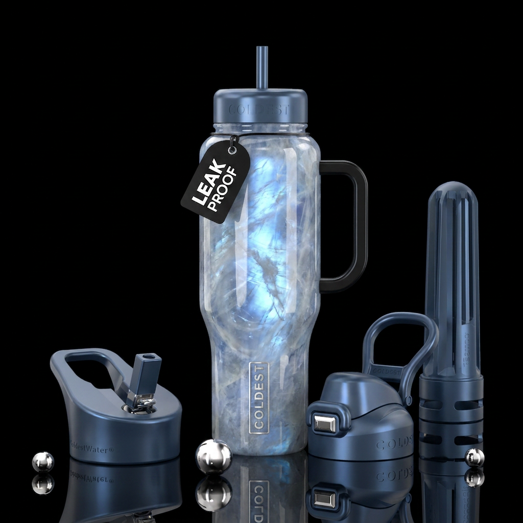 Malawi moonstone water bottle design