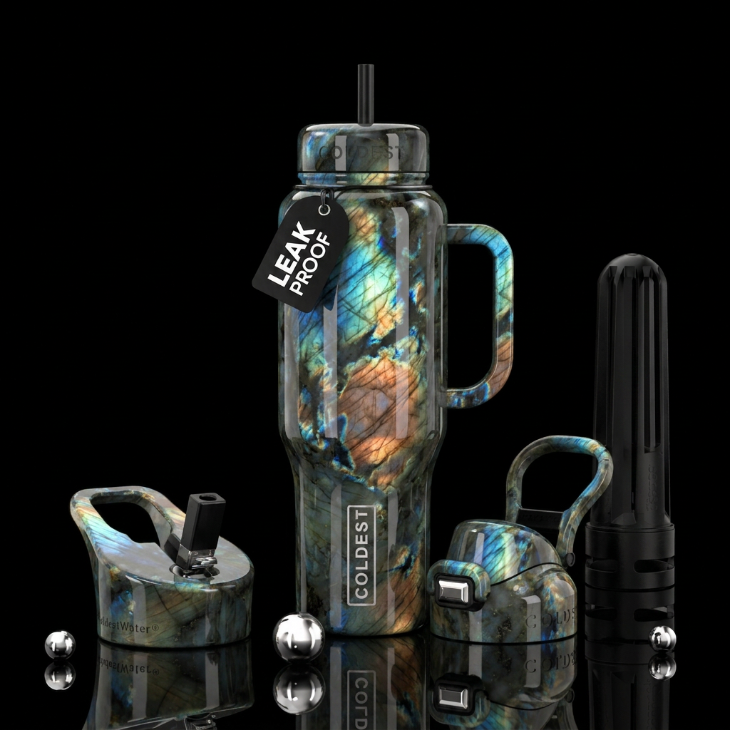 Labradorite water bottle design