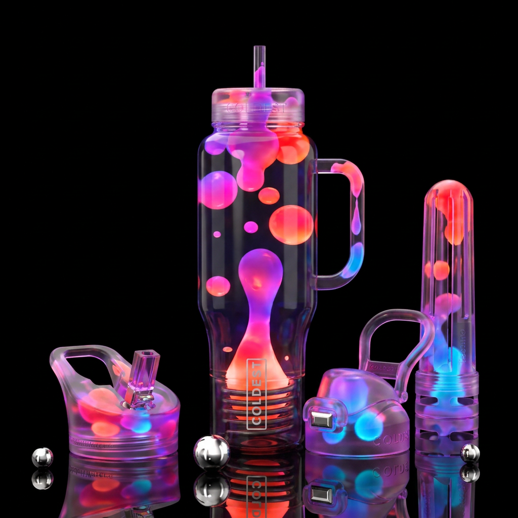 Make it look like actual lave lamp water bottle design