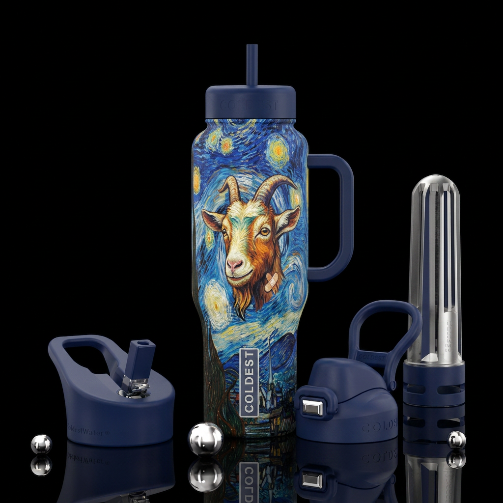 Vincent Van Goat water bottle design