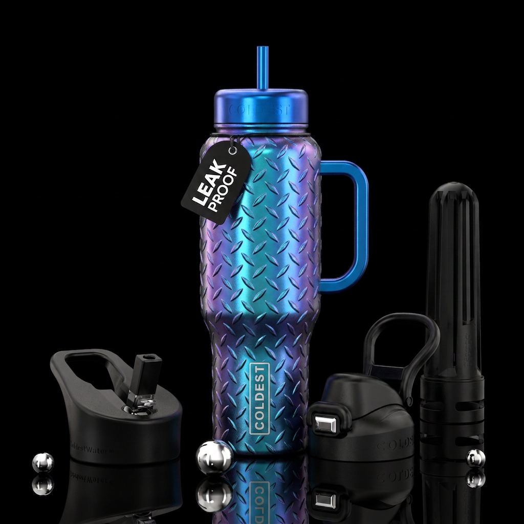 Diamond plate water bottle design