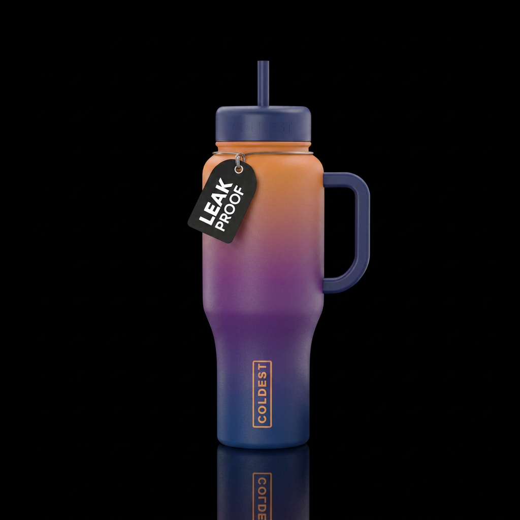 Dusk ombre hues water bottle design