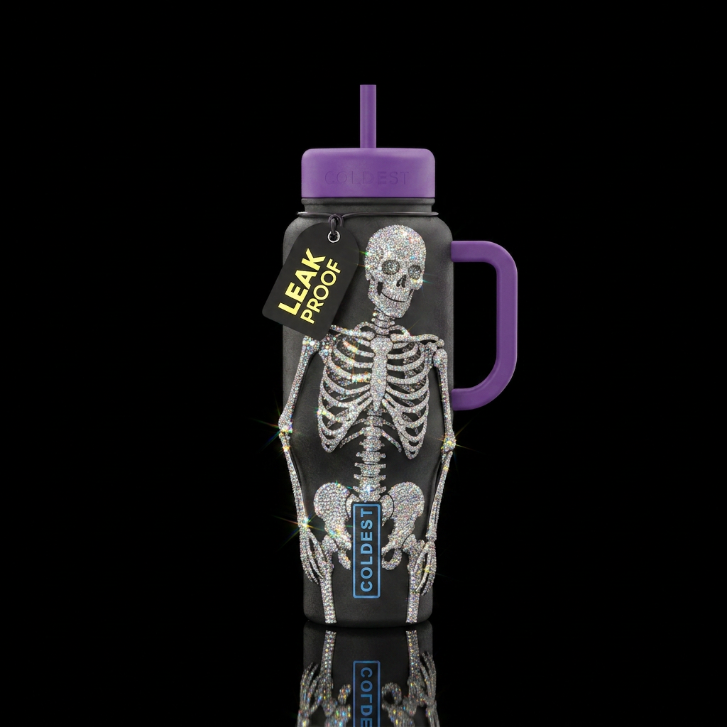 BLINGY BONES water bottle design