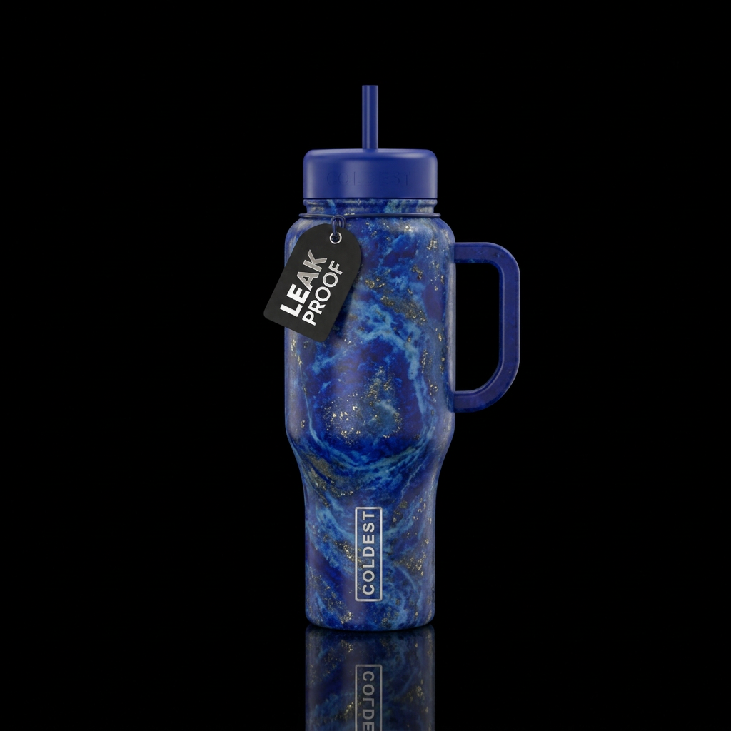 Lapis lazuli water bottle design