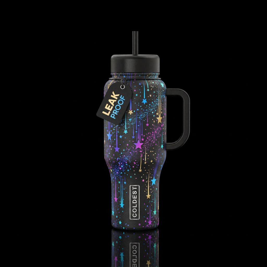 Falling stars water bottle design