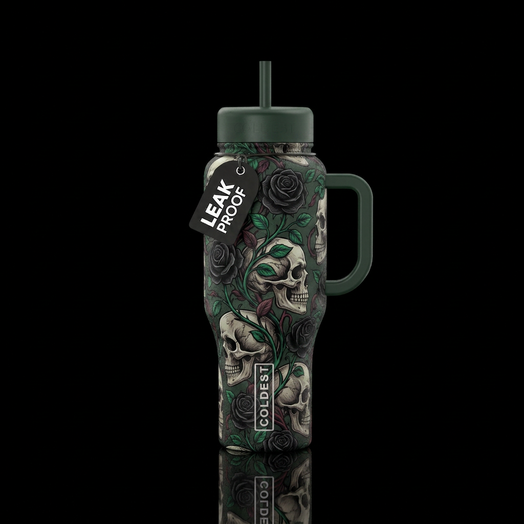 Black roses water bottle design
