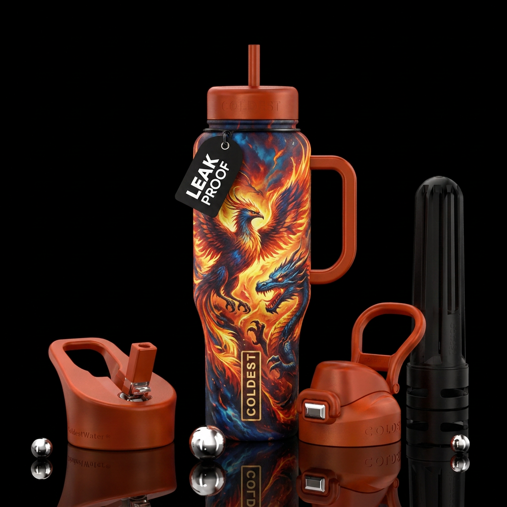 mythical, explosive water bottle design