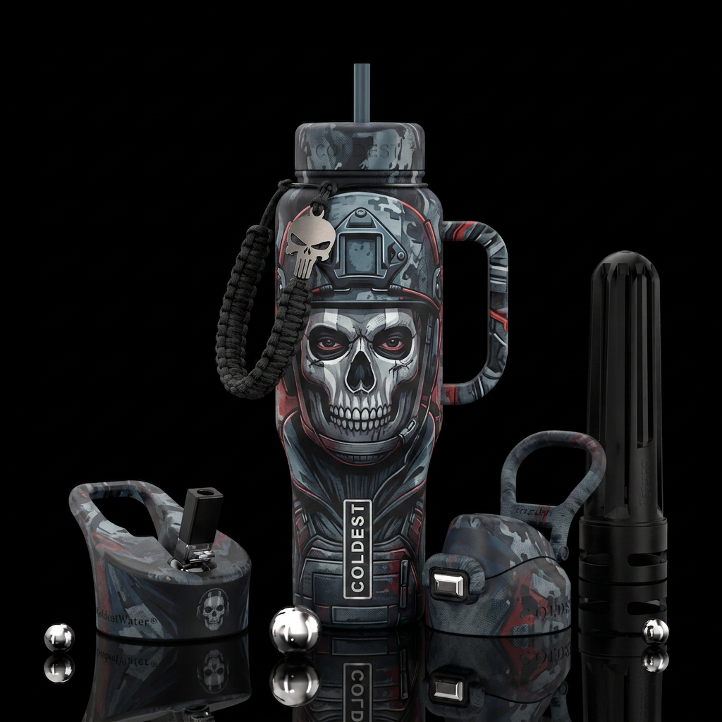 Simon ghost Riley water bottle design