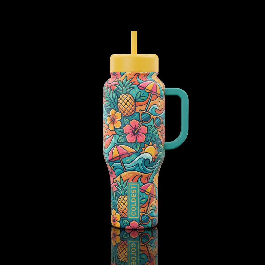 summer vibes water bottle design