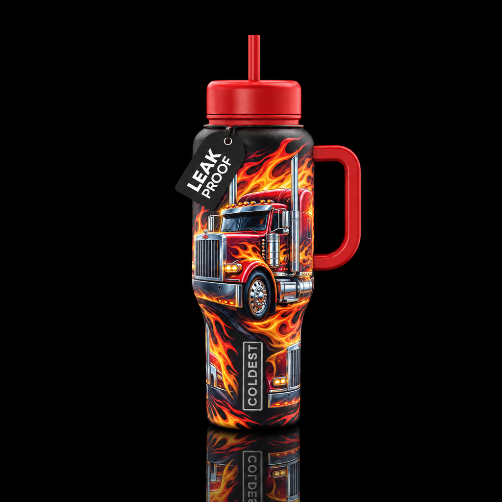 Firestorm on Wheels water bottle design