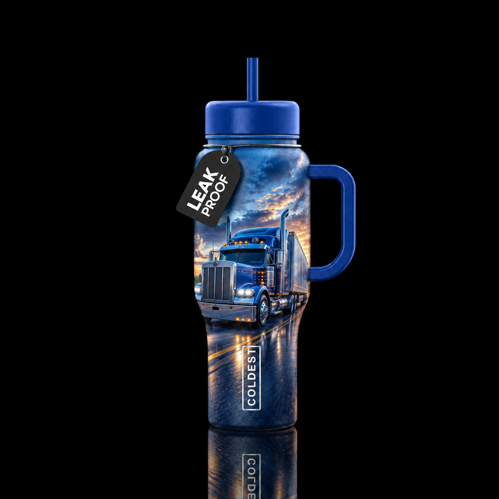 Blue Convoy water bottle design