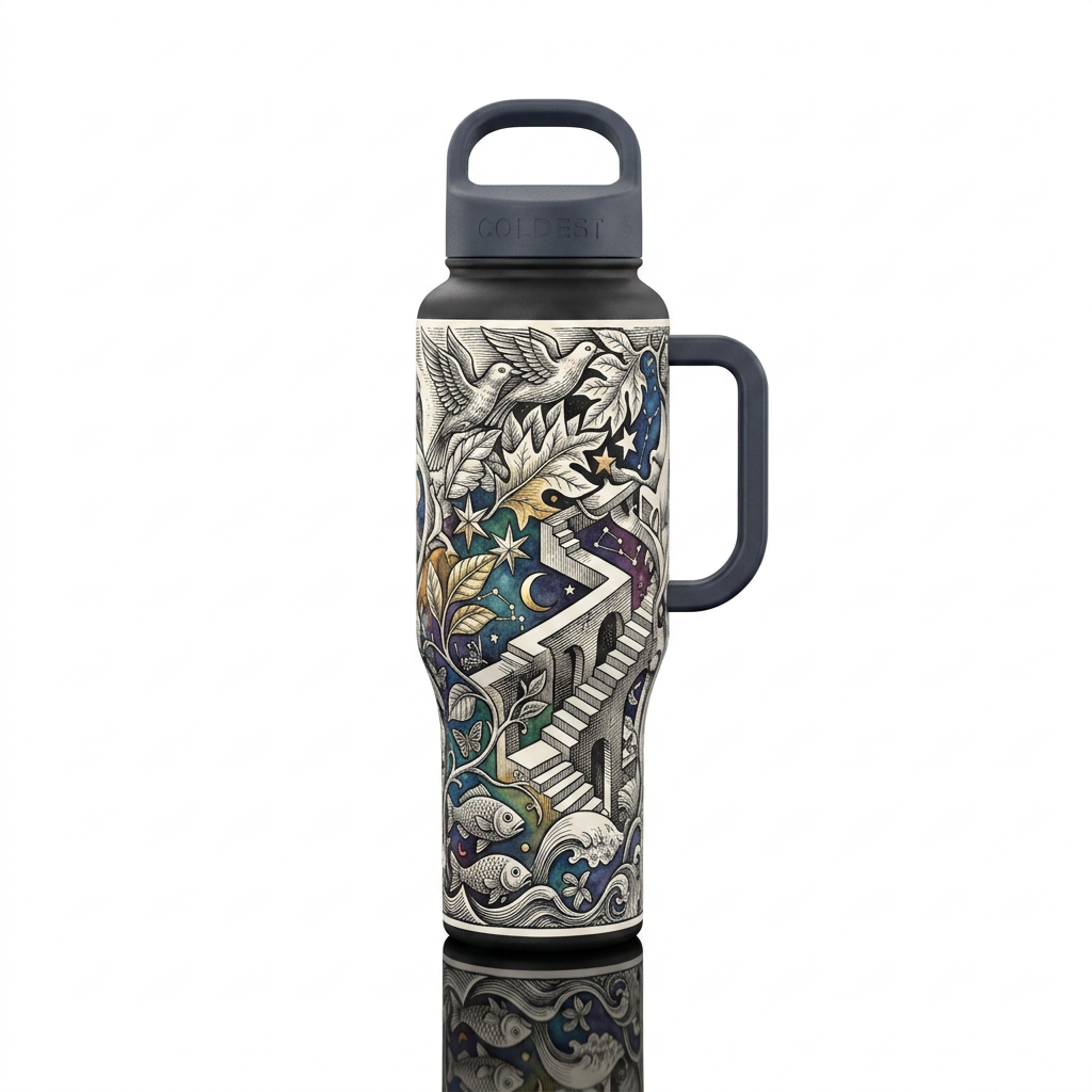 Create a sophisticated wraparound water bottle des... water bottle design
