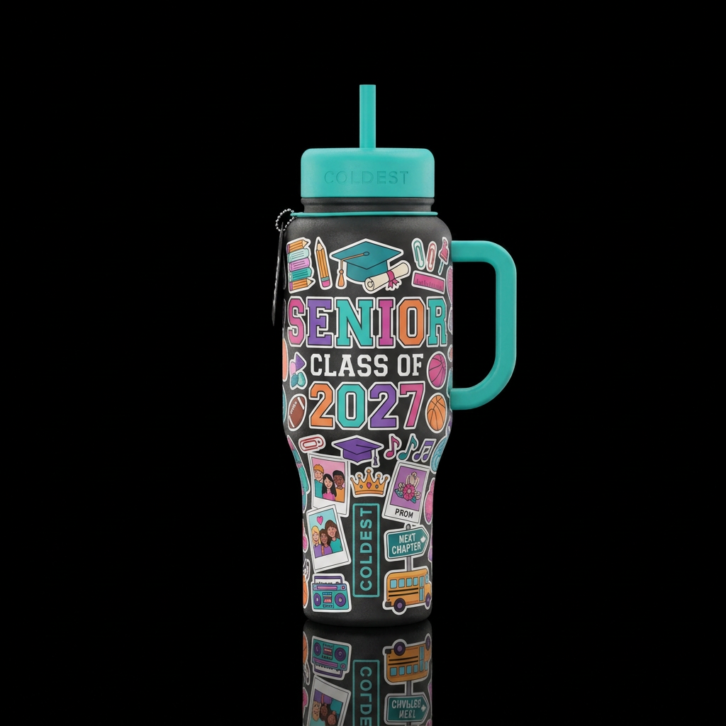 Create one realistic tumbler/bottle in a single cl... water bottle design