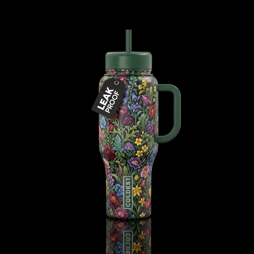 Secret garden - tons of flowers and plants water bottle design